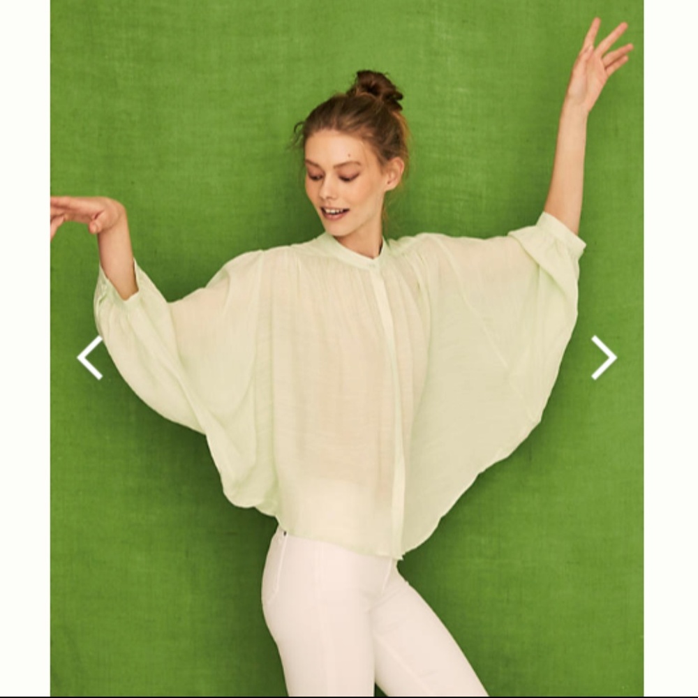 NWT Key-lime Anthro Batwing Button Down Blouse